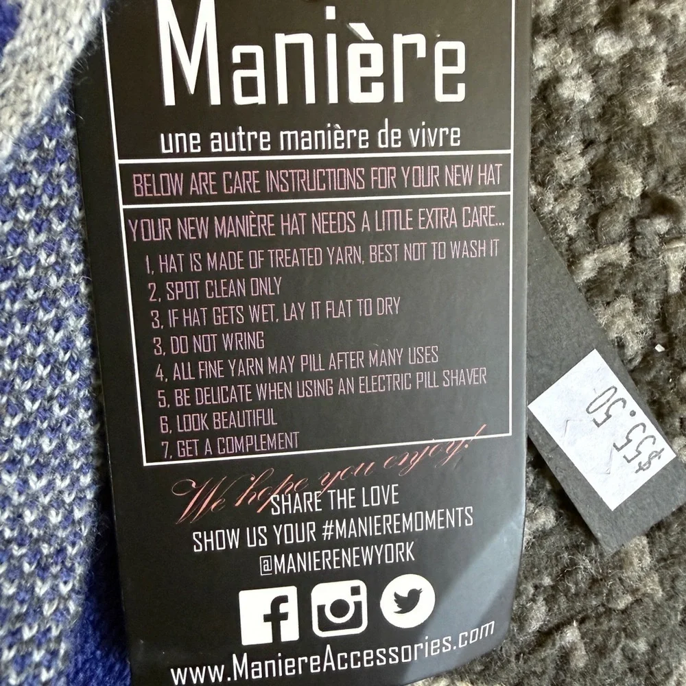 Maniere De Voir Blue and Gray women’s Scarf- Brand New